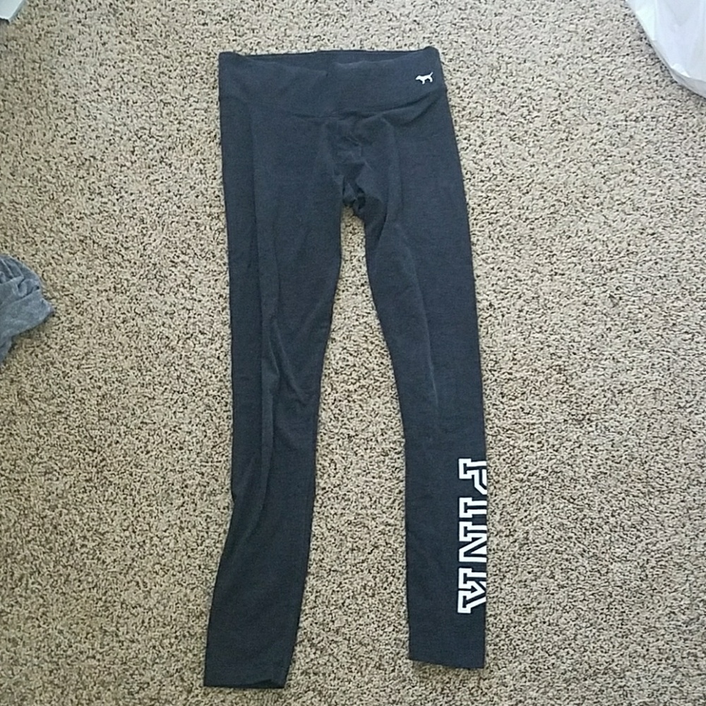 PINK grey cloth yoga leggings